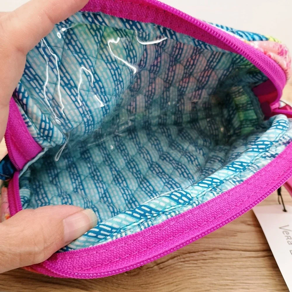 Vera Bradley Iconic Medium Cosmetic Bag Superbloom Floral Quilted Makeup Case